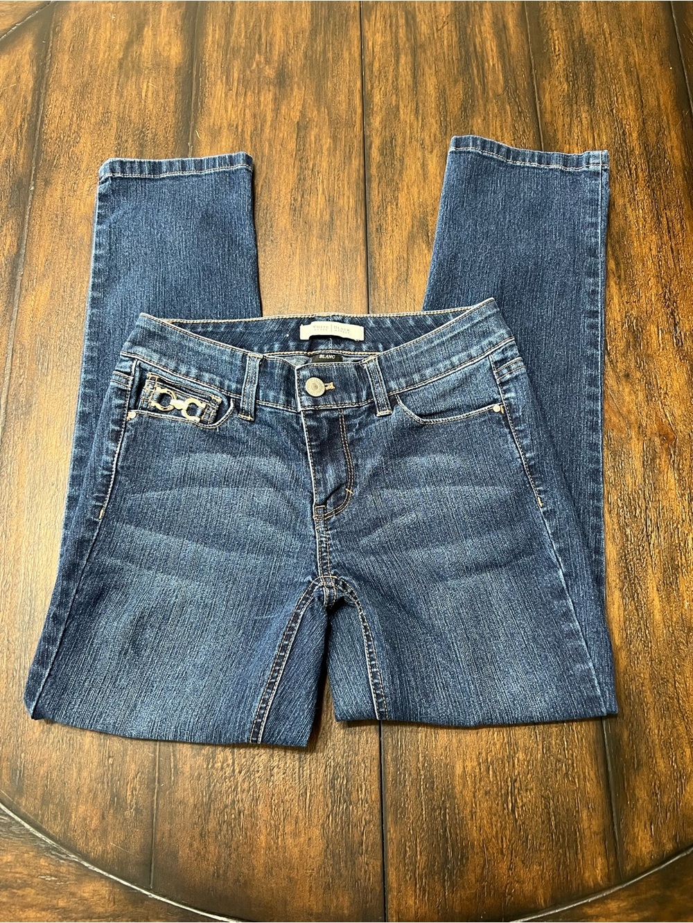 White House Black Market Dark Blue Denim Straight Leg Crop Jeans Size 00/26